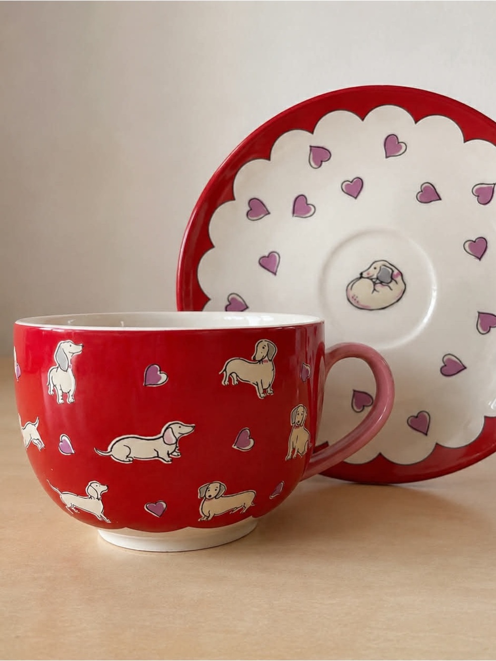 Cath Kidston The Collector Dachshund Teacup & Saucer 230ml New in Packaging